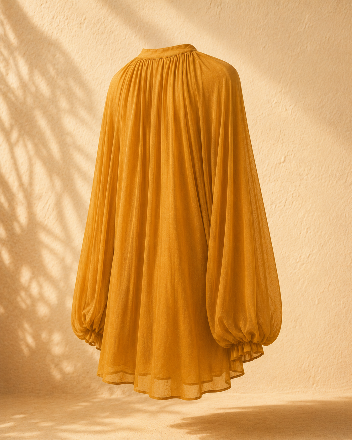 Ochre Silk Blouse back view
