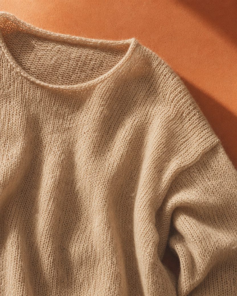 Warm Cream Knit texture detail